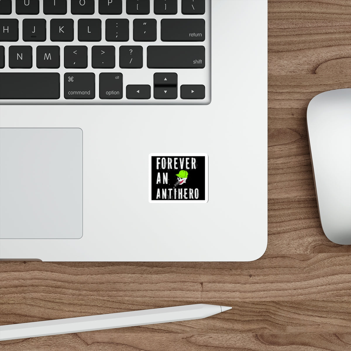 Forever An Antihero Die-Cut Sticker — Skull with Green Helmet