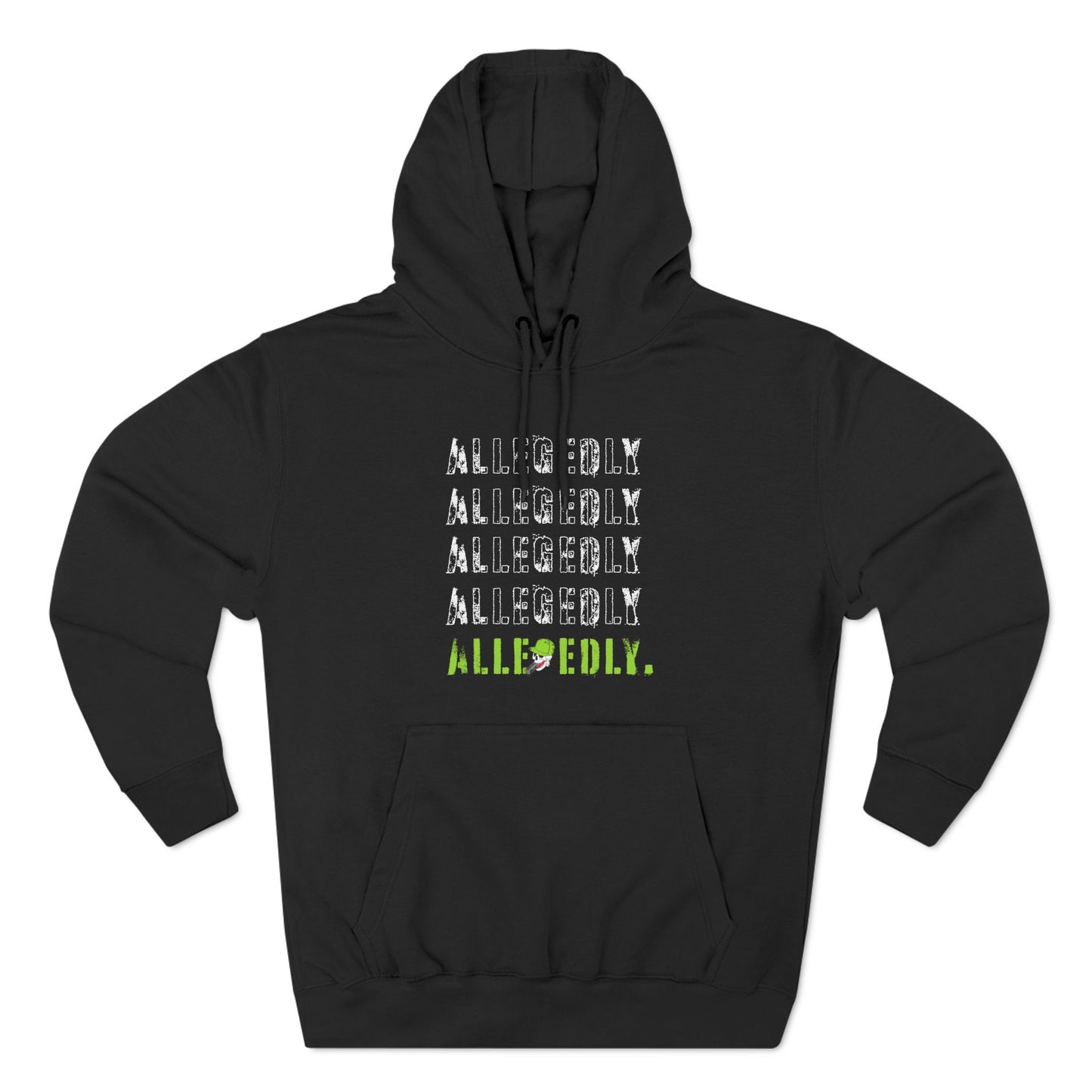 Alle-gedly Repeat Graphic Hoodie — Faded Text Streetwear Pullover