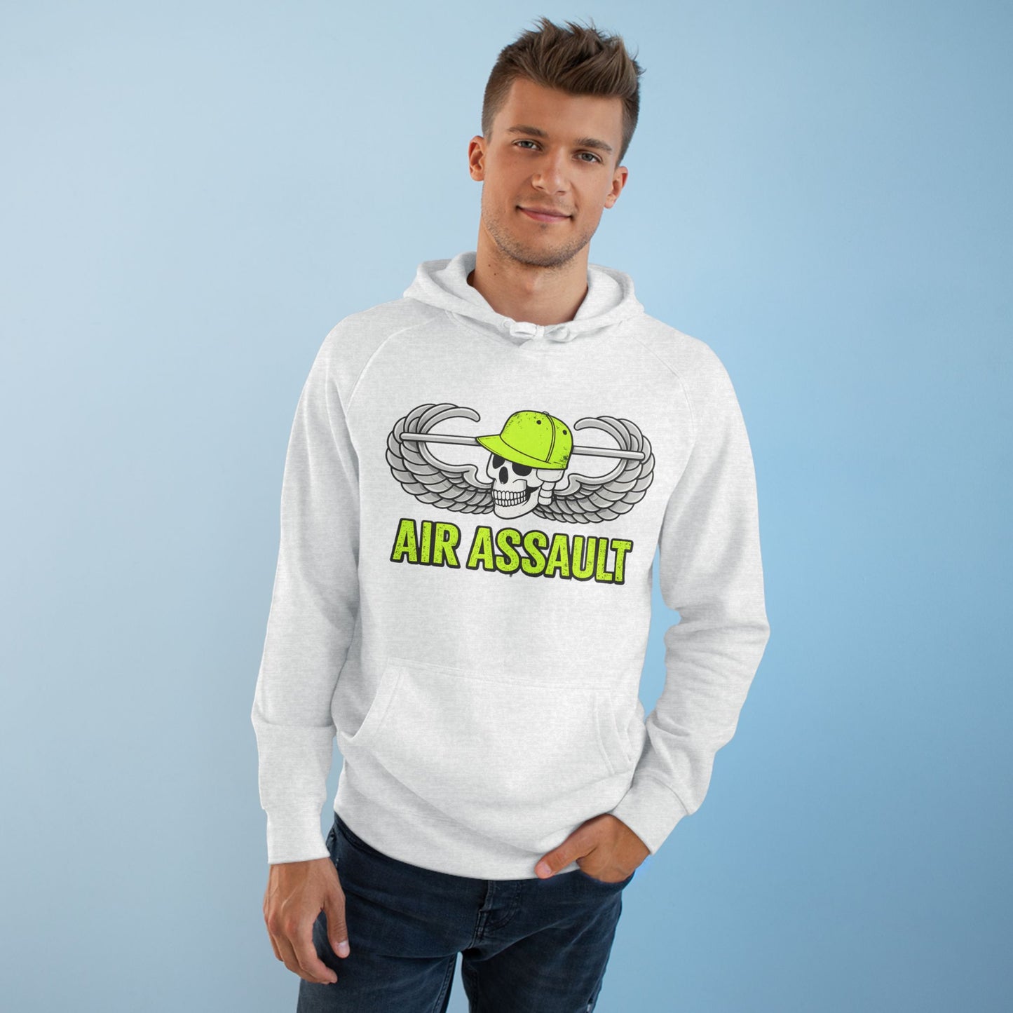 Air Assault Hoodie — Military Paratrooper Wings Skull Design