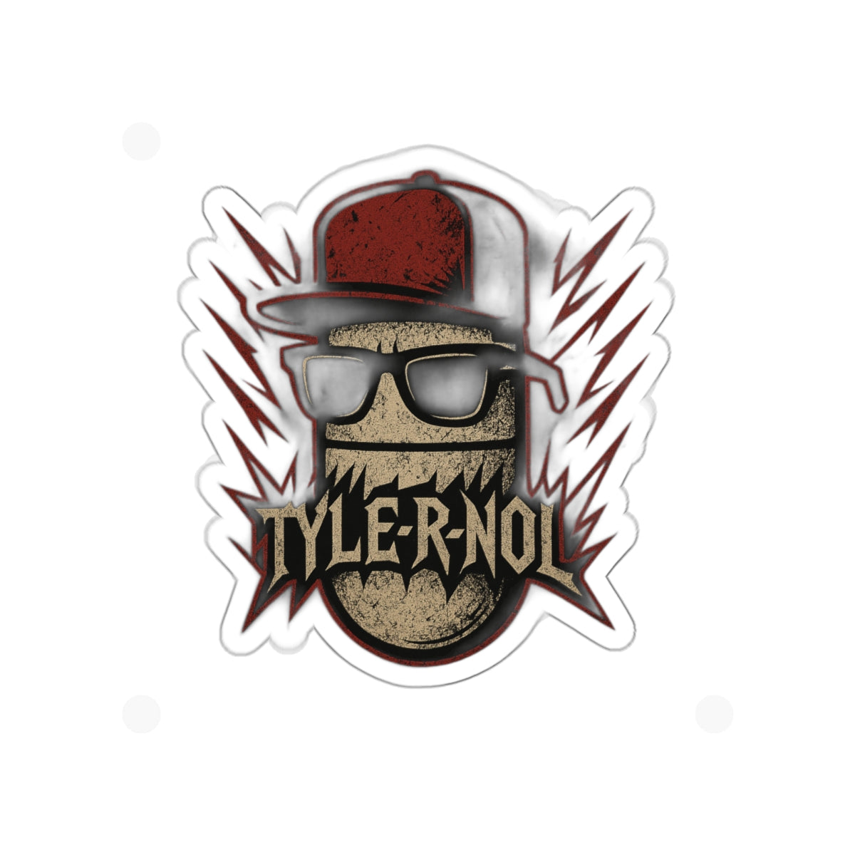 Die-Cut Sticker — Retro Skull with Cap & Sunglasses (Tyler Nol)