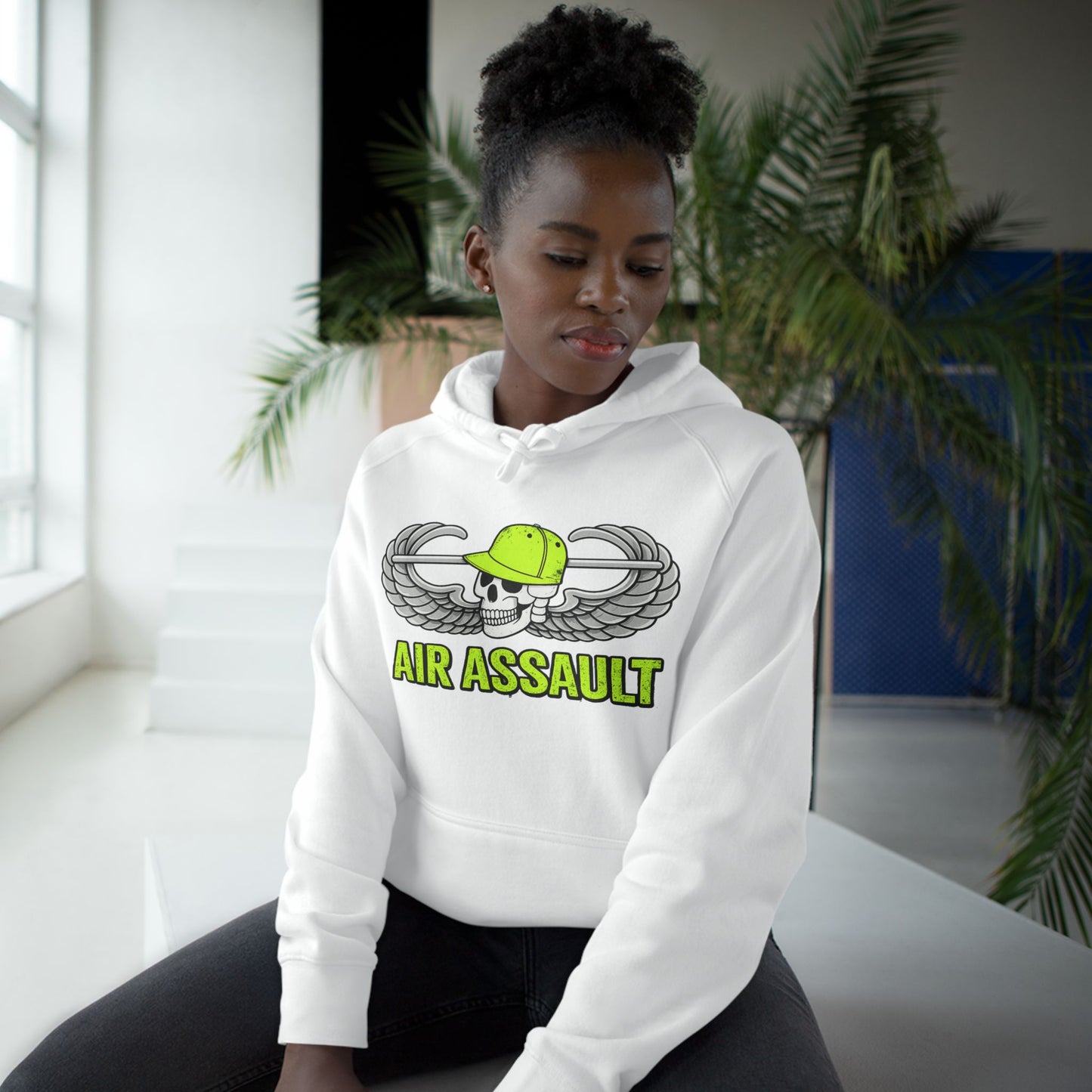 Air Assault Hoodie — Military Paratrooper Wings Skull Design