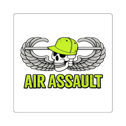 Air Assault Skull Wings Square Sticker — Military Paratrooper Decal