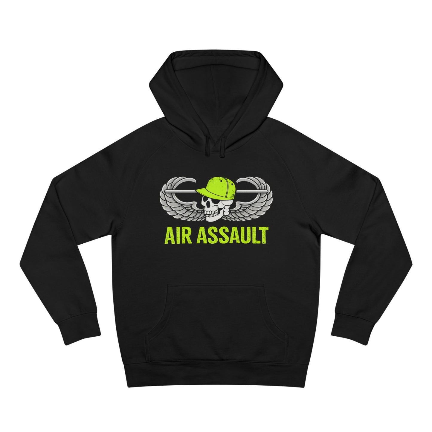 Air Assault Hoodie — Military Paratrooper Wings Skull Design