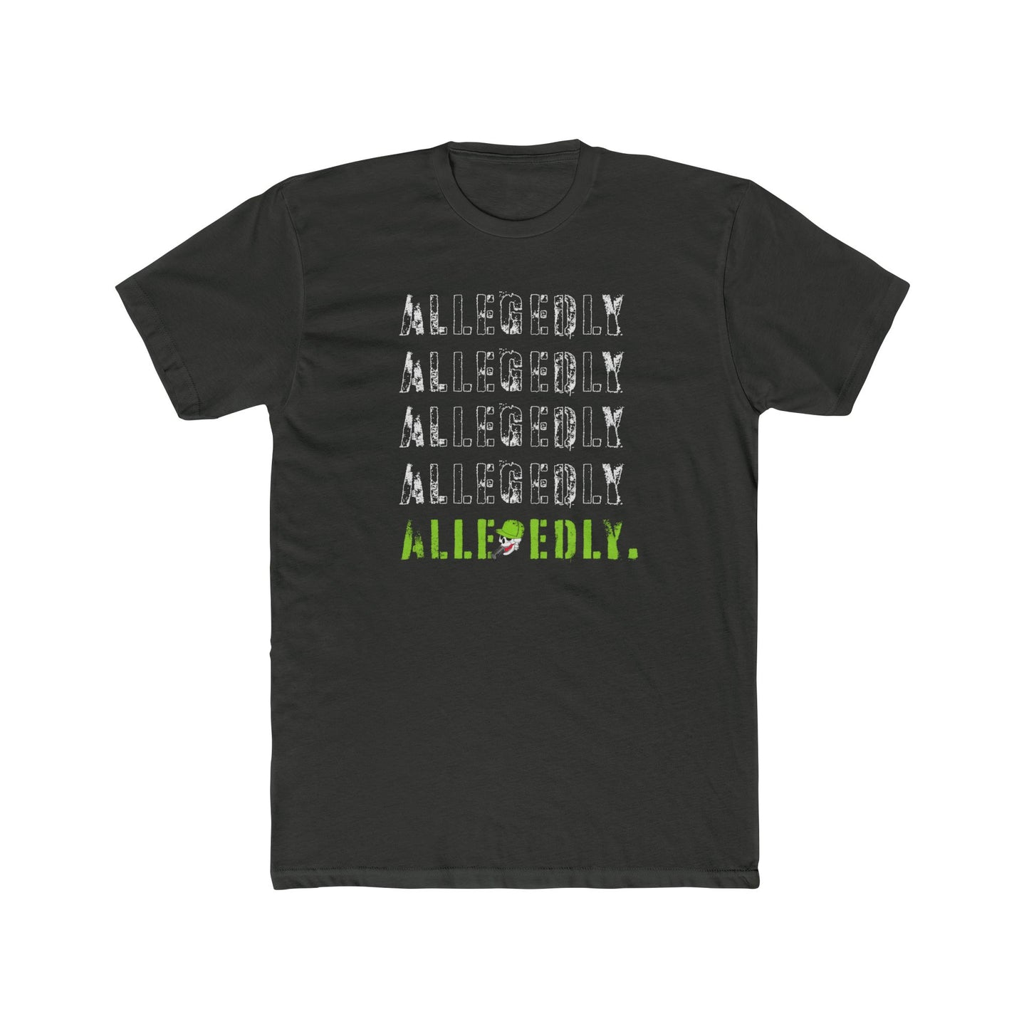 Alle-gedly Repeated Text Graphic Tee — Urban Streetwear Cotton T-Shirt