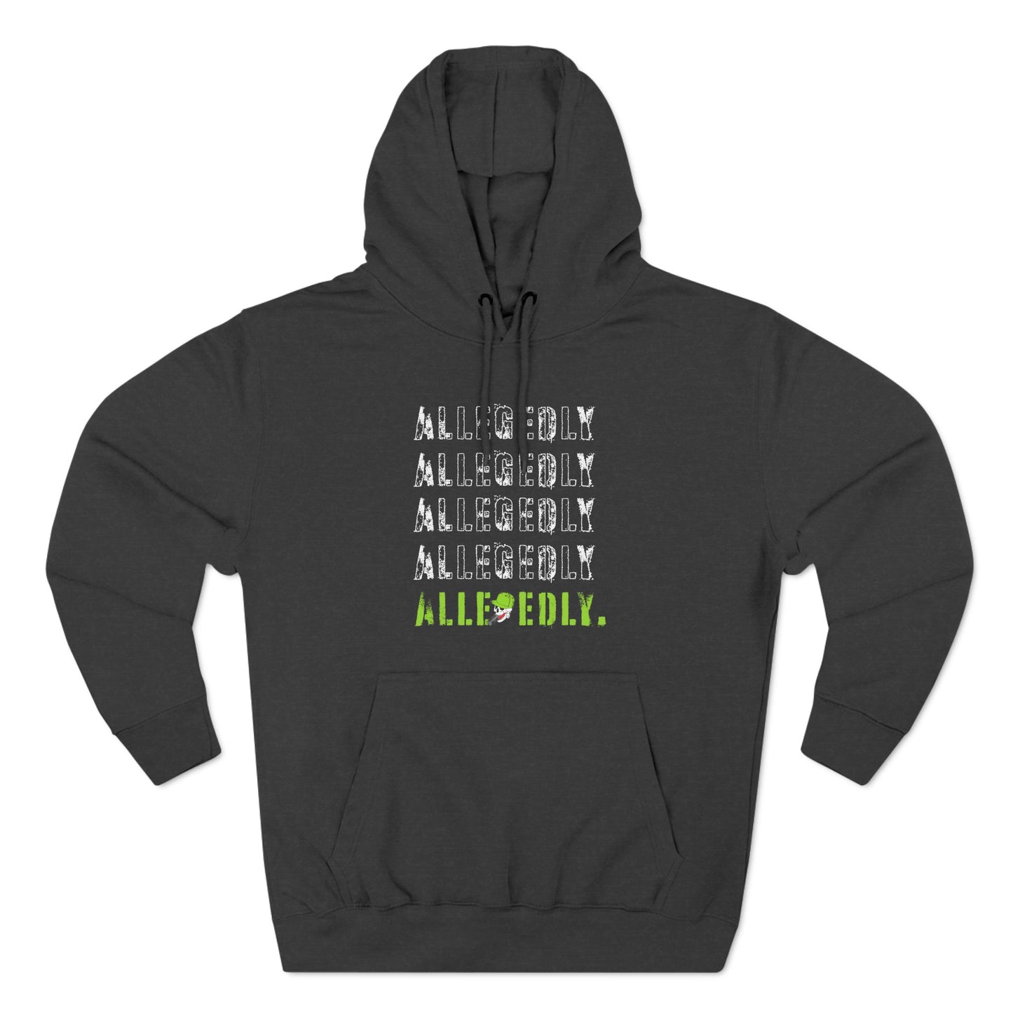 Alle-gedly Repeat Graphic Hoodie — Faded Text Streetwear Pullover
