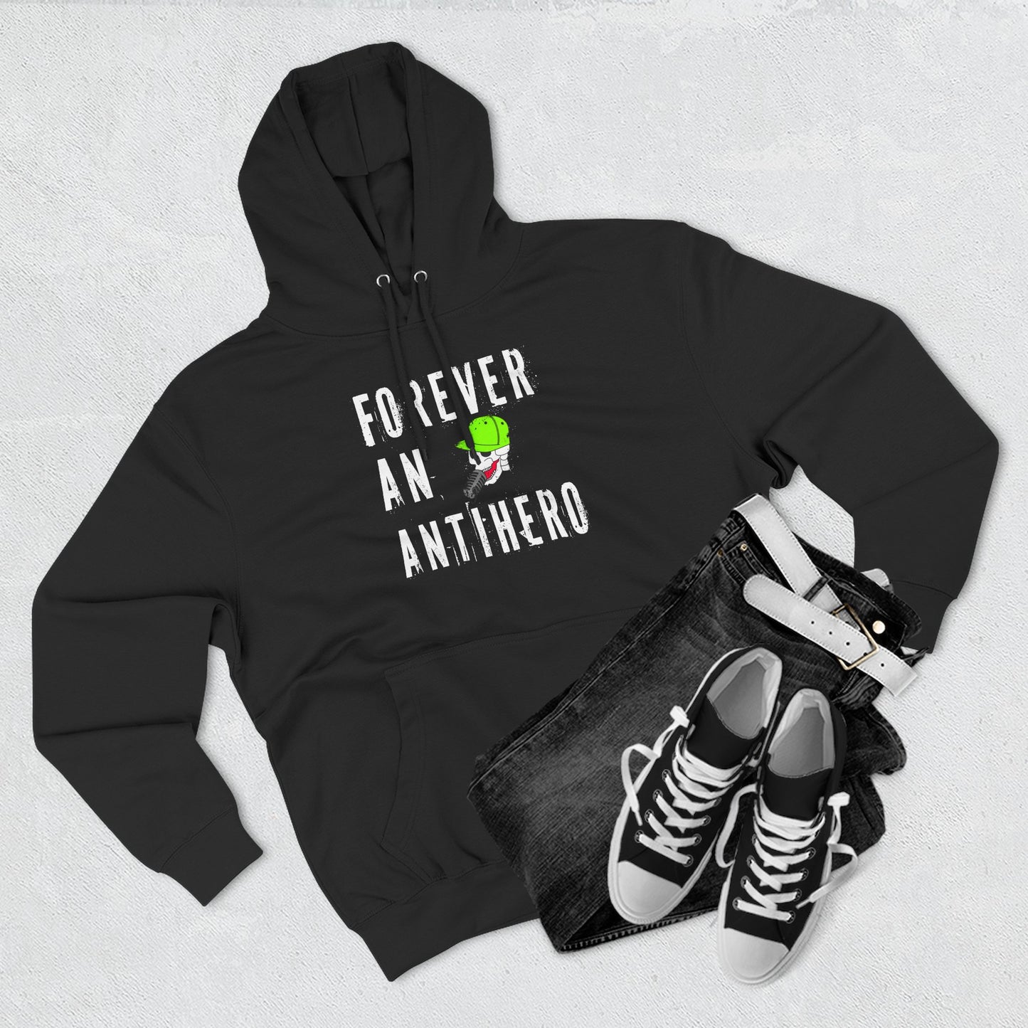 Forever an Antihero Hoodie — Grunge Joker Character Pullover