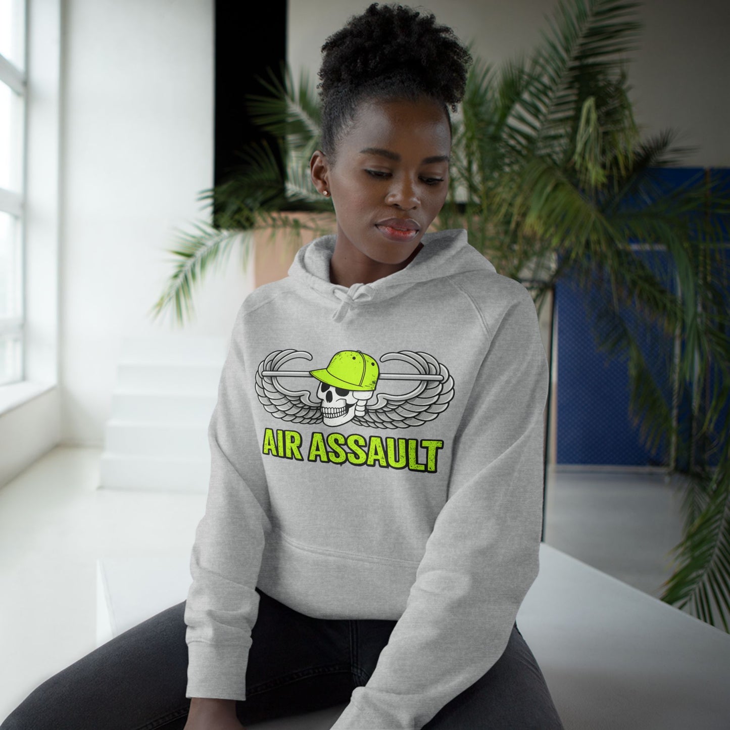 Air Assault Hoodie — Military Paratrooper Wings Skull Design