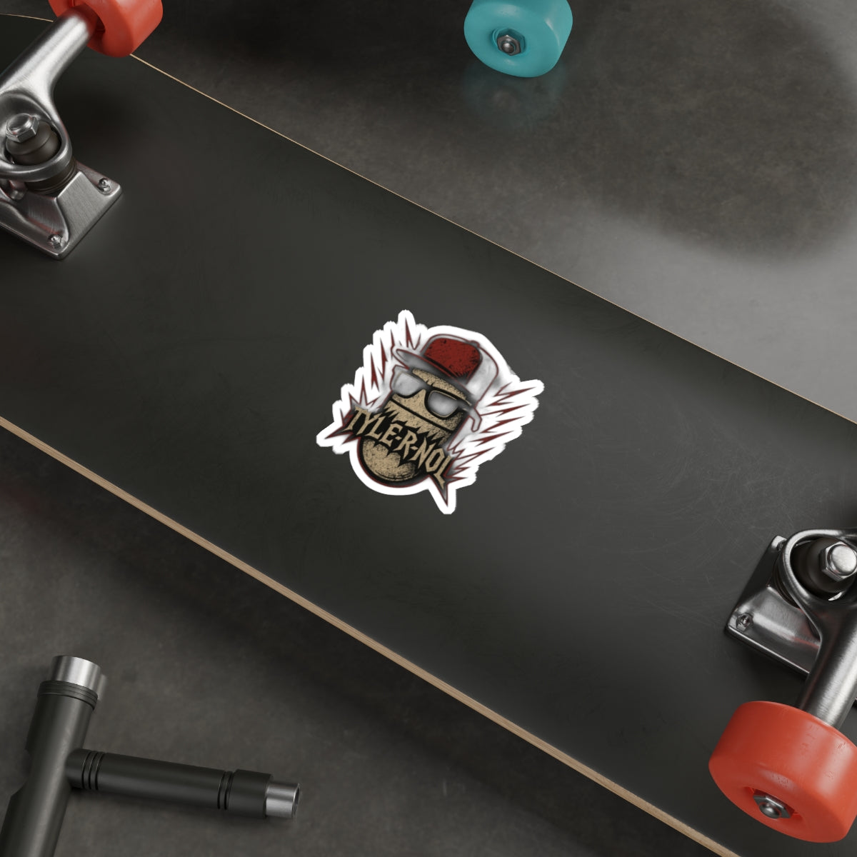 Die-Cut Sticker — Retro Skull with Cap & Sunglasses (Tyler Nol)