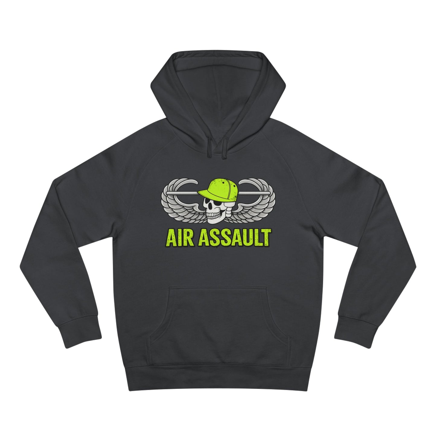 Air Assault Hoodie — Military Paratrooper Wings Skull Design