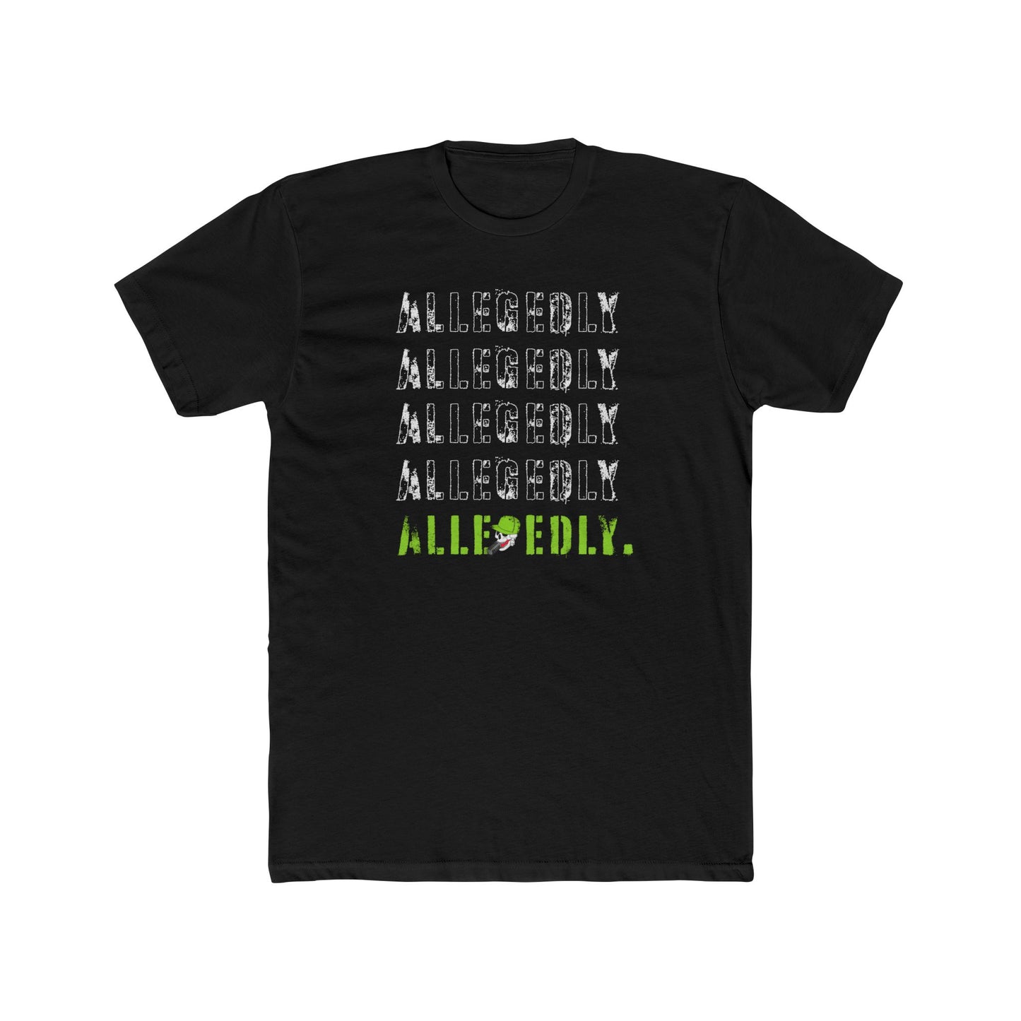 Alle-gedly Repeated Text Graphic Tee — Urban Streetwear Cotton T-Shirt
